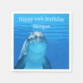 ドルフィンブルー海10thバースデーパーティー スタンダードカクテルナプキン (正面)