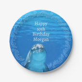 ドルフィンブルー海10thバースデーパーティー ペーパープレート (正面)