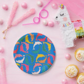 ドルフィンプリントブルー ペーパープレート (パーティー)