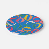 ドルフィンプリントブルー ペーパープレート (アングル)