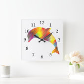 ドルフィンプリント7 スクエア壁時計 (ホーム)