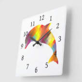 ドルフィンプリント7 スクエア壁時計 (傾斜)