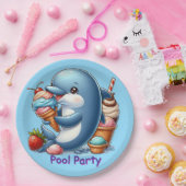ドルフィンプールパーティー ペーパープレート (パーティー)