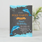 ドルフィンプールビーチの誕生日の招待 招待状 (スタンド正面)