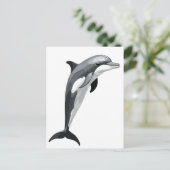 ドルフィンベクターアートイラストレーションと白黒 シーズンポストカード (スタンド正面)