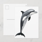 ドルフィンベクターアートイラストレーションと白黒 シーズンポストカード (正面/裏面)