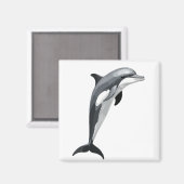 ドルフィンベクターアートイラストレーションと白黒 マグネット (正面/裏面)