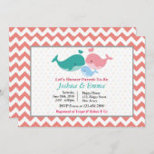ドルフィンベビーシャワー招待状 招待状 (正面/裏面)