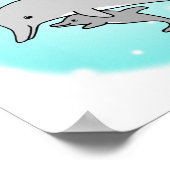 ドルフィンポスターキュートママ&ベビードルフィン子供部屋アート ポスター (角)