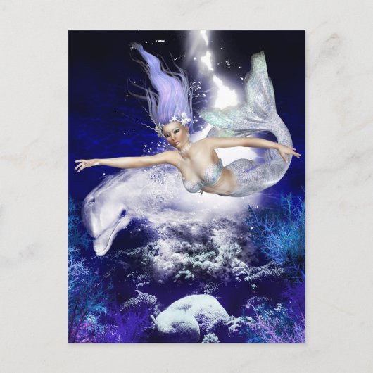 ドルフィンポストカード付きマーメイド ポストカード (正面)