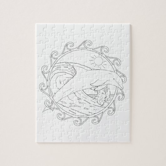 ドルフィンマオリサンアダルトカラーリングパズル ジグソーパズル (縦)