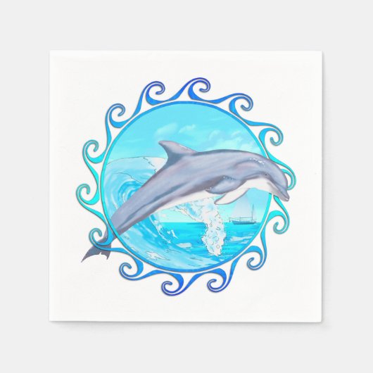ドルフィンマオリサン スタンダードカクテルナプキン (正面)