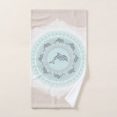 ドルフィンマンダラ淡い色のブルーチューペコースト バスタオルセット (ハンドタオル)