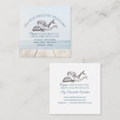 ドルフィンマーメイドロゴ手作りスキンケオーガニックア スクエア名刺 (正面/裏面)