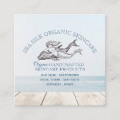 ドルフィンマーメイドロゴ手作りスキンケオーガニックア スクエア名刺 (正面)