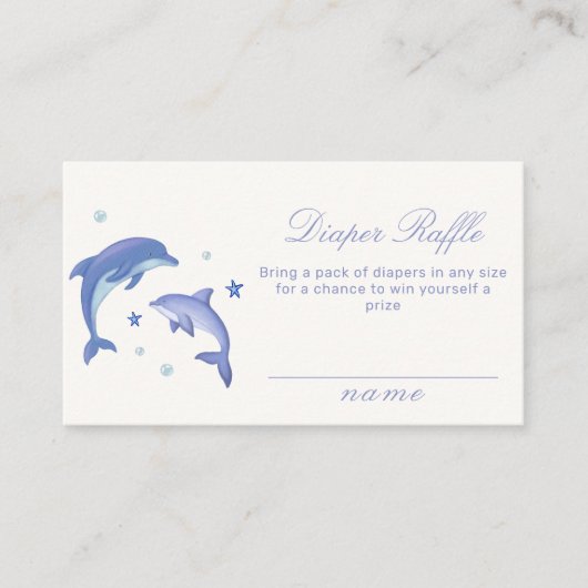 ドルフィンモダンスターズおむつラッフルベビーシャワー エンクロージャーカード (正面)