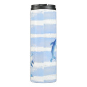 ドルフィンモノグラムストライプビーチ航海の水彩 タンブラー (裏面)