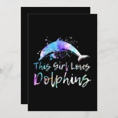 ドルフィンラバーギフト|この女の子はイルカの女性を愛している サンキューカード (正面/裏面)