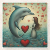 ドルフィンラブ1 ガラスコースター (正面)