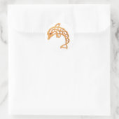 ドルフィンリーピングケルト結び目模様 ラウンドシール (バッグ)