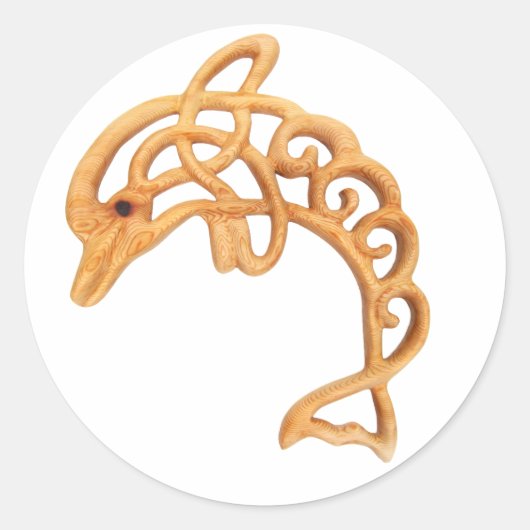 ドルフィンリーピングケルト結び目模様 ラウンドシール (正面)