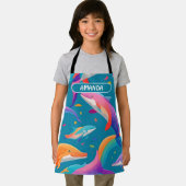 ドルフィンレインボーカラフルパタパーソナライズされたーン エプロン (インサイチュ)