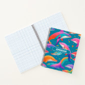 ドルフィンレインボーカラフルパタパーソナライズされたーン ノートブック (内部)