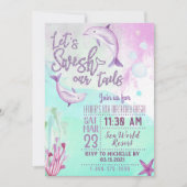 ドルフィンレッツウズウアーテイル誕生日招待状 招待状 (正面)