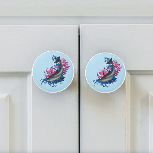 ドルフィンロータスフラワーズさくらんぼ花 セラミックノブ