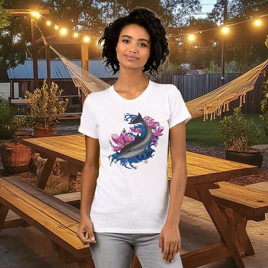 ドルフィンロータスフラワーズさくらんぼ花 Tシャツ