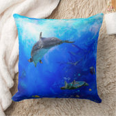 ドルフィンワールド「水の上の風」 クッション (ブランケット)