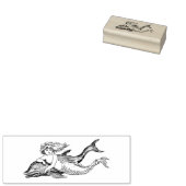 ドルフィン付きマーメイドスケッチ ラバースタンプ (押印)