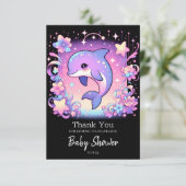 ドルフィン威厳のあるベビーシャワー サンキューカード (スタンド正面)