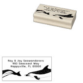 ドルフィン差出人住所木製インクスタンプ ラバースタンプ (押印)