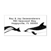 ドルフィン差出人住所木製インクスタンプ ラバースタンプ (インプリント)