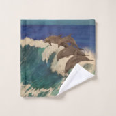 ドルフィン波 バスタオルセット (ウォッシュタオル)