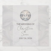 ドルフィン結婚をテーマにしたワインボトルラベルセット スパークリングワインラベル (シングルラベル)