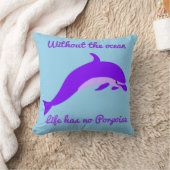 ドルフィン装飾用クッションティール(緑がかった色)とパープル クッション (ブランケット)