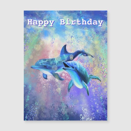 ドルフィン誕生日カードハッピーバースデードルフィンズ (正面)