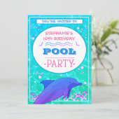 ドルフィン誕生日スイミングプールパーティー 招待状 (スタンド正面)