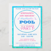 ドルフィン誕生日スイミングプールパーティー 招待状 (裏面)
