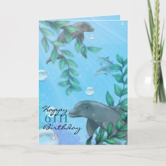 ドルフィン誕生日 カード (正面)