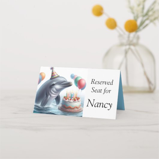 ドルフィン誕生日 プレイスカード (正面)