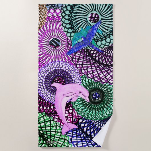 ドルフィン調和 ビーチタオル (正面)