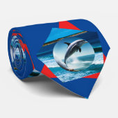 ドルフィン踊りオンザウェーブネックタイ ネクタイ (ロール)