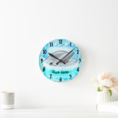 ドルフィン遊 ラウンド壁時計 (ホーム)