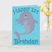 ドルフィン1thバースデーカード カード (黄色い花)