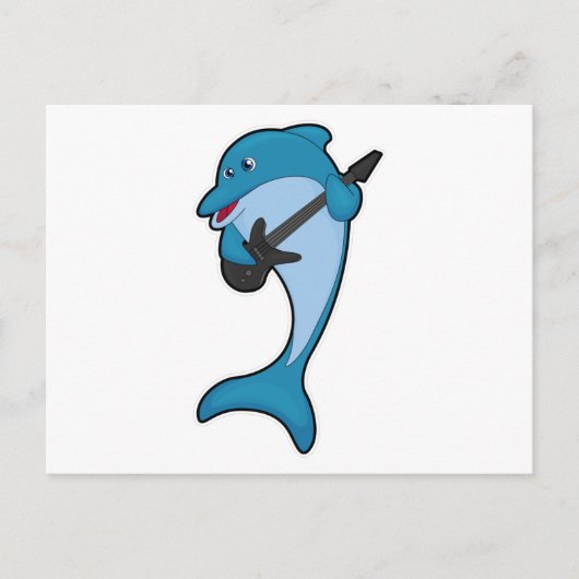 ドルフィン　アット　ミュージック　ウィズ　ギター ポストカード (正面)