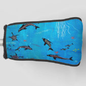 ドルフィン&カメ浚渫パターゴルフヘッドカバー ゴルフヘッドカバー (正面)