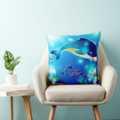 ドルフィン&シーカラフルライフデジタルイラストレーション クッション (椅子)
